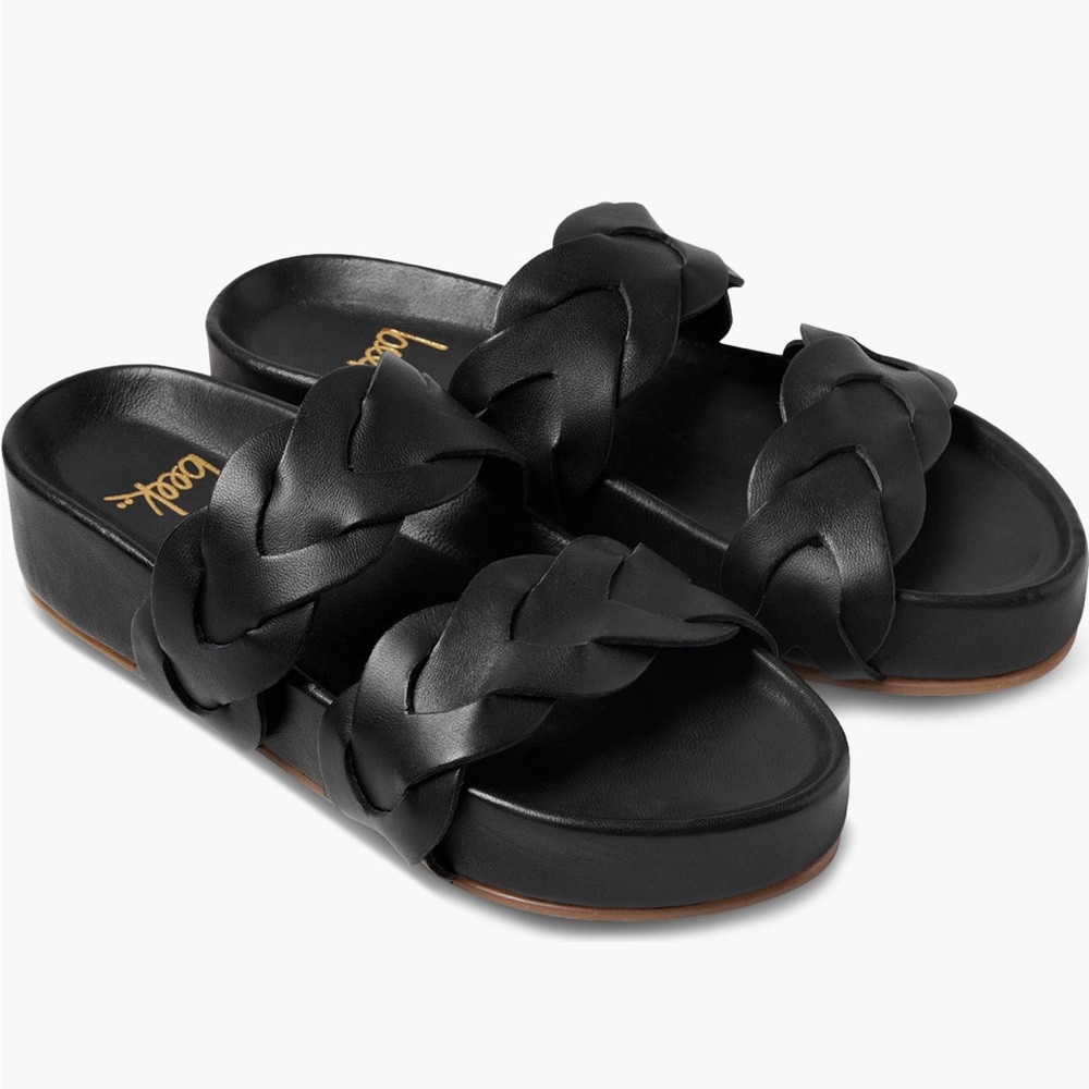 beek Black Braided Leather Sandals